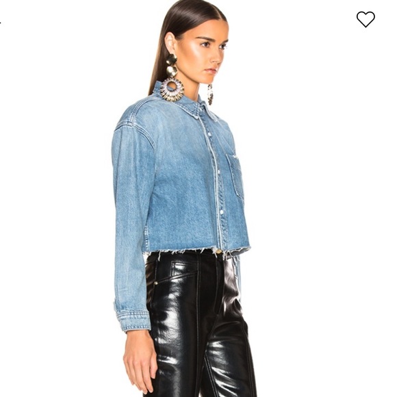 GRLFRND Christy Cropped Shirt in Harvest Moon - Picture 2 of 6